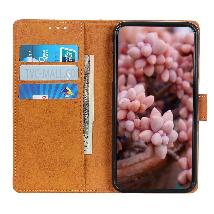 Matte PU Leather Wallet Stand Case for iPhone SE (2nd Generation)/8/7 - Brown-9