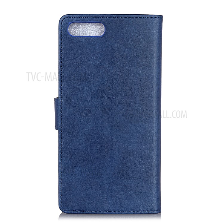 Matte PU Leather Wallet Stand Case for iPhone SE (2nd Generation)/8/7 - Blue-2