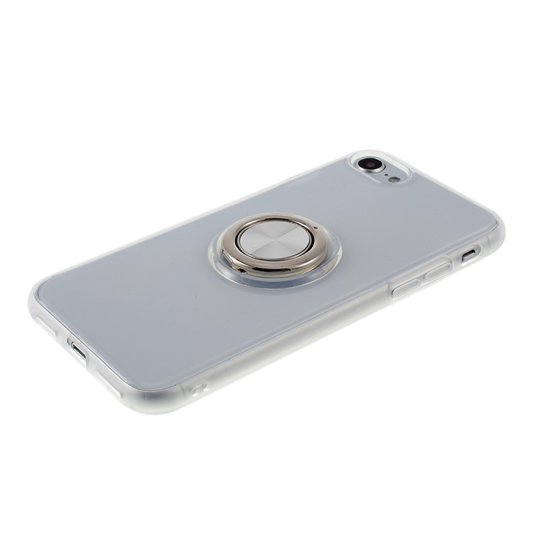 Rotary Metal Finger Ring Kickstand Cover TPU Phone Case for iPhone SE (2nd Generation)/7/8 4.7 inch - White-4