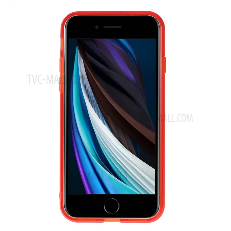 Rotary Metal Finger Ring Kickstand Cover TPU Phone Case for iPhone SE (2nd Generation)/7/8 4.7 inch - Red-3