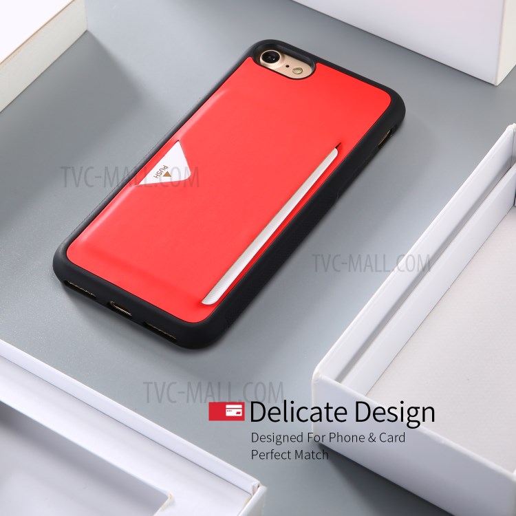 DUX DUCIS Procad Series PU Leather + PC Cover for iPhone SE (2nd Generation)/8/7 - Red-5