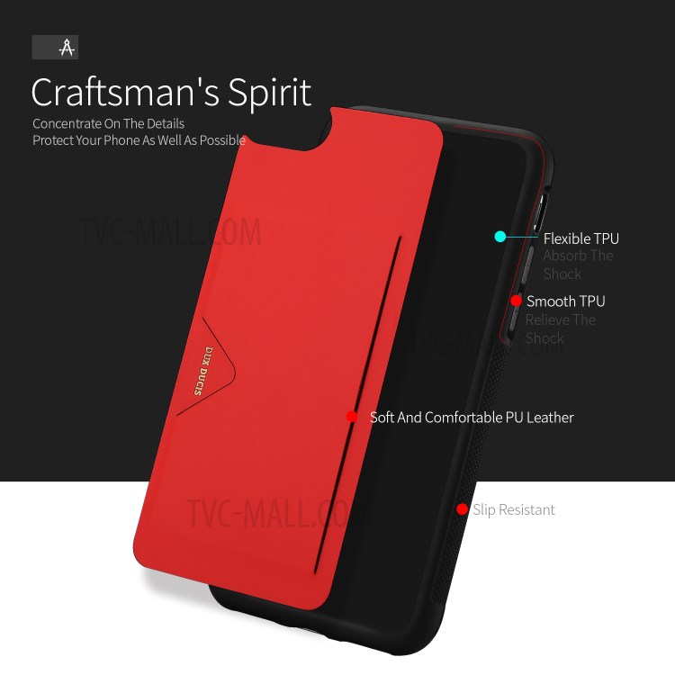 DUX DUCIS Procad Series PU Leather + PC Cover for iPhone SE (2nd Generation)/8/7 - Red-7