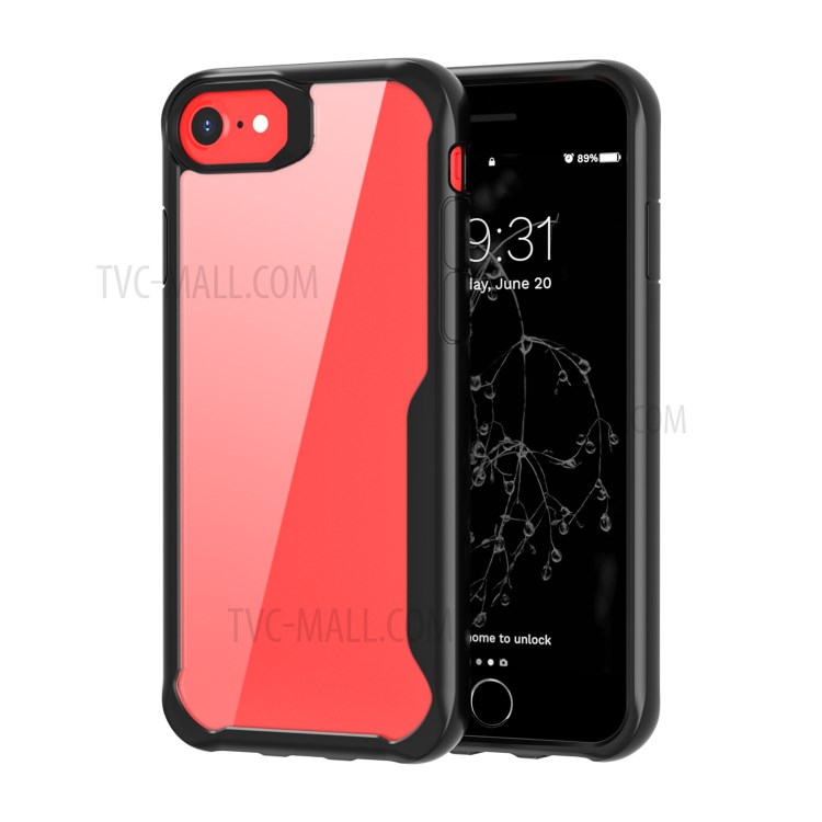 Shock Absorption PC + TPU Stylish Case for iPhone SE (2nd Generation) - Black-1