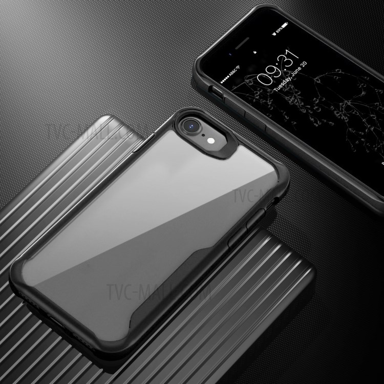 Shock Absorption PC + TPU Stylish Case for iPhone SE (2nd Generation) - Black-5