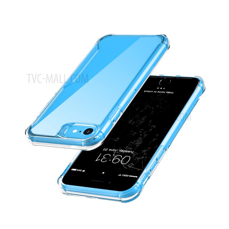 Shock Absorption PC + TPU Stylish Case for iPhone SE (2nd Generation) - Transparent-2