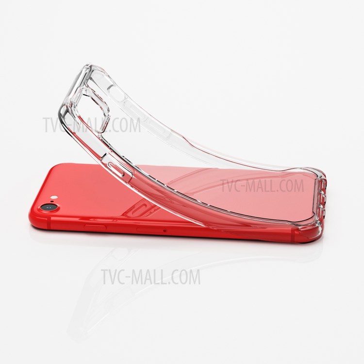 Shock Absorption PC + TPU Stylish Case for iPhone SE (2nd Generation) - Transparent-3