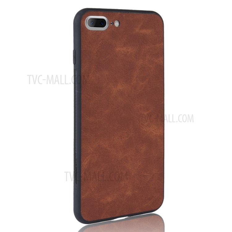 PU Leather Coated TPU + PC Shell for iPhone SE (2nd Generation)/8/7 - Brown-3