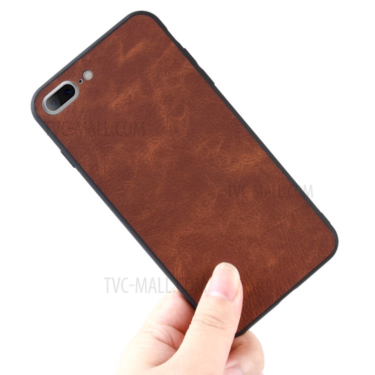 PU Leather Coated TPU + PC Shell for iPhone SE (2nd Generation)/8/7 - Brown-4