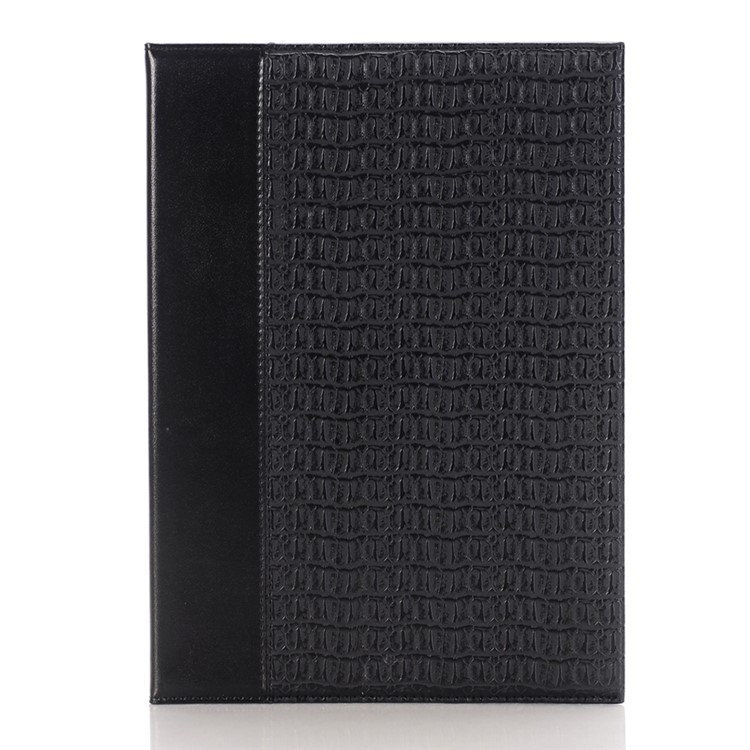 For iPad Pro 9.7 Retro Crocodile Smart Leather Wallet Case with Stand - Black-1