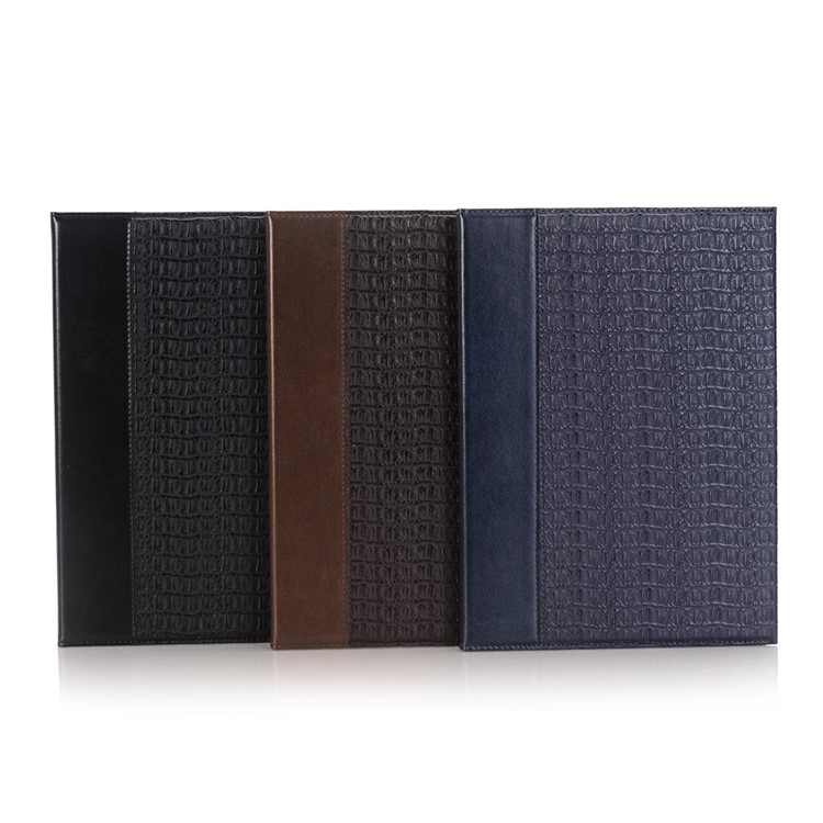 For iPad Pro 9.7 Retro Crocodile Smart Leather Wallet Case with Stand - Black-7