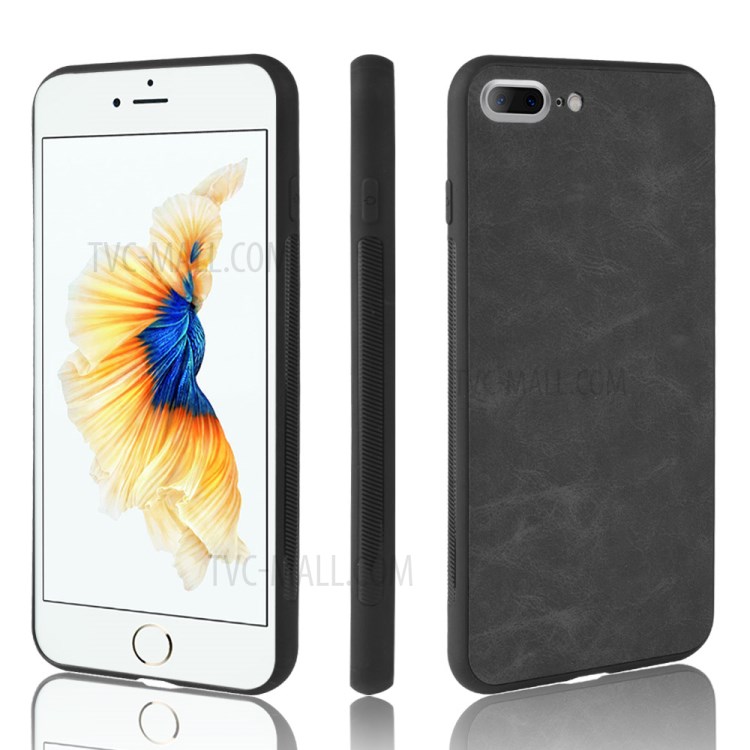 PC+TPU+PU Leather Special Case for iPhone 8 Plus/7 Plus 5.5 inch - Black-1