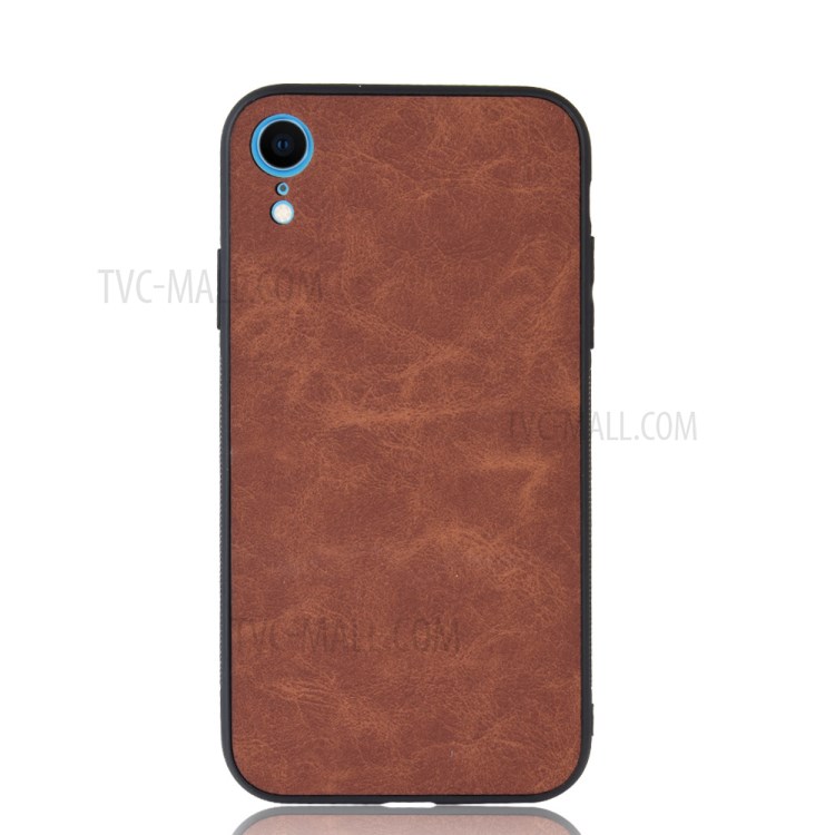PU Leather TPU Coated + PC Stylish Shell for iPhone XR 6.1 inch - Brown-3