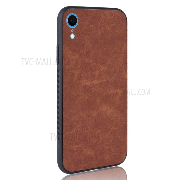 PU Leather TPU Coated + PC Stylish Shell for iPhone XR 6.1 inch - Brown-4