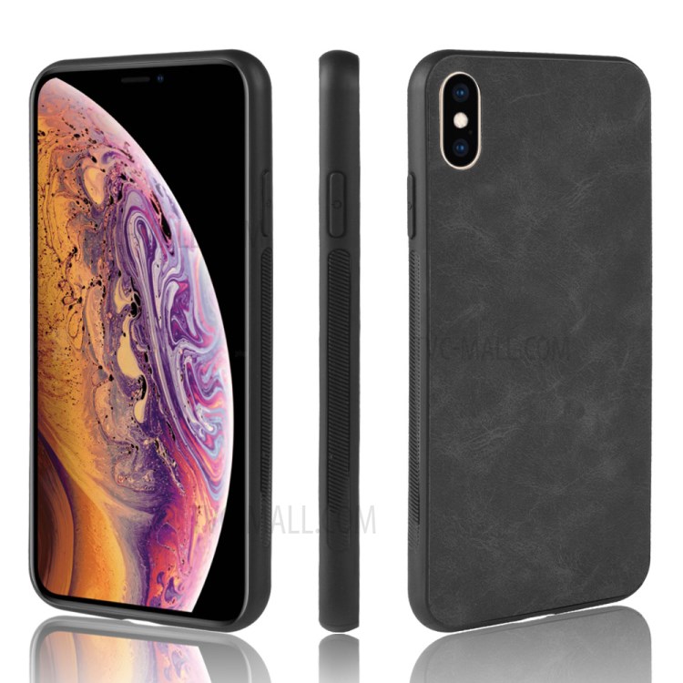 PU Leather+TPU+PC Cell Phone Casing Shell for iPhone X/XS 5.8 inch - Black-1