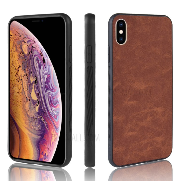 PU Leather+TPU+PC Cell Phone Casing Shell for iPhone X/XS 5.8 inch - Brown-1