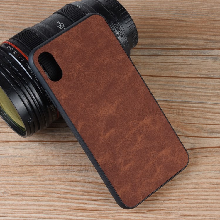 PU Leather+TPU+PC Cell Phone Casing Shell for iPhone X/XS 5.8 inch - Brown-2
