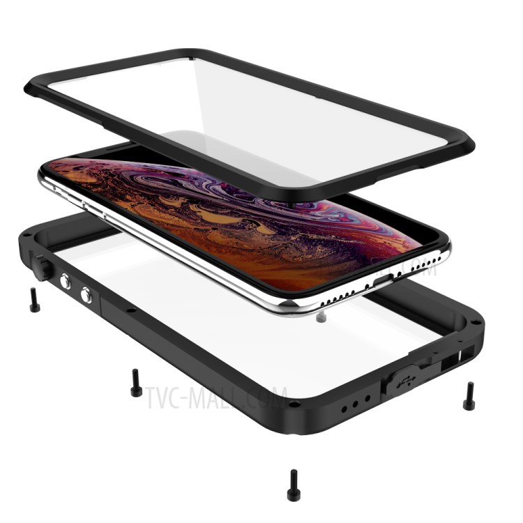 Seal Series Waterproof Phone Casing Cover Strong Protection for Apple iPhone XS 5.8 inch - Black-9