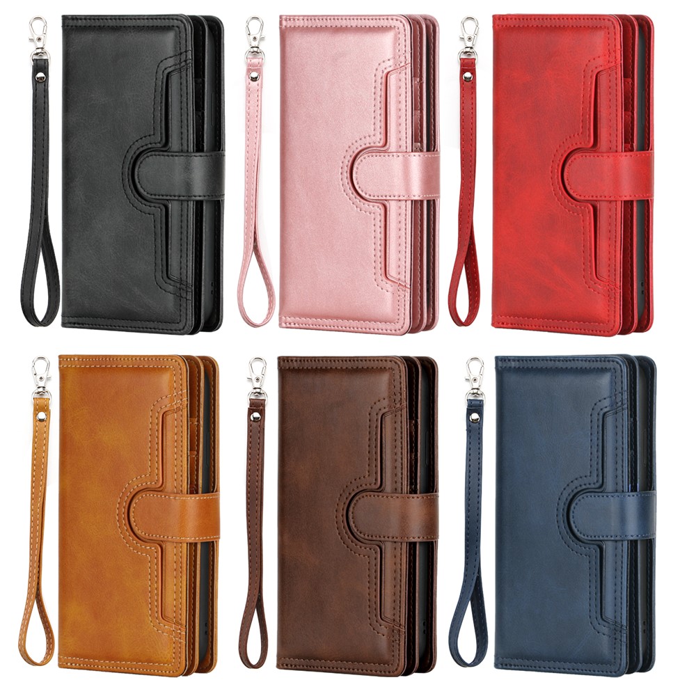 Multiple Card Slots Split Leather Phone Cover Case for iPhone 11 Pro 5.8-inch - Brown-8