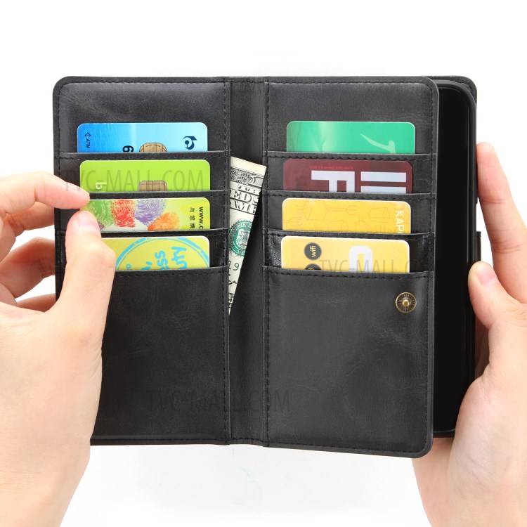 Multiple Card Slots Split Leather Phone Cover Case for iPhone 11 Pro 5.8-inch - Black-4