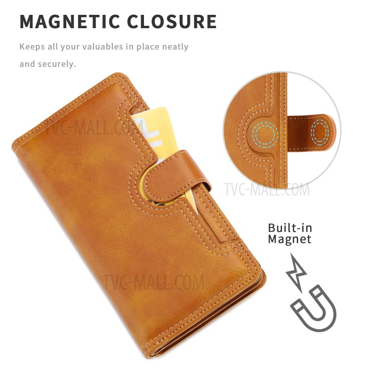 Multiple Card Slots Split Leather Phone Cover Case for iPhone 11 6.1-inch - Brown-4