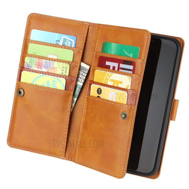 Multiple Card Slots Split Leather Phone Cover Case for iPhone 11 6.1-inch - Brown-5