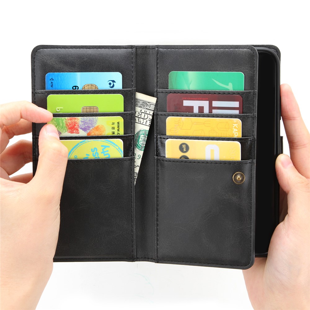 Multiple Card Slots Split Leather Phone Cover Case for iPhone 11 6.1-inch - Black-4