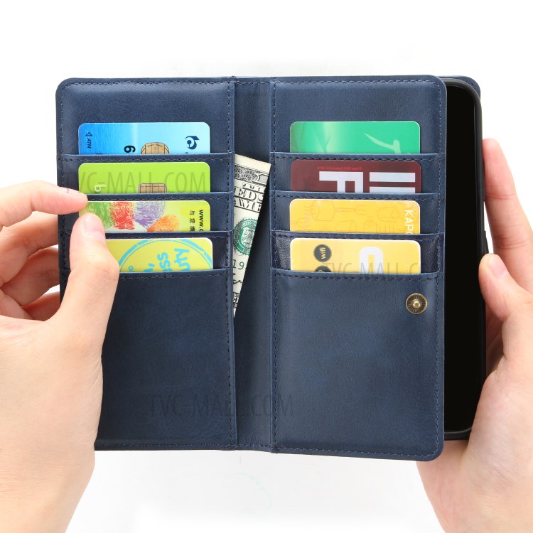 Multiple Card Slots Split Leather Phone Cover Case for iPhone 11 6.1-inch - Blue-4