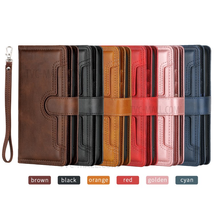 Multiple Card Slots Split Leather Wallet Phone Cover Case for iPhone 11 Pro Max 6.5-inch - Brown-9