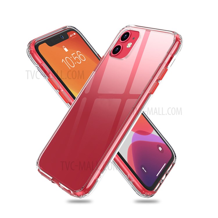 IPAKY Star Series Transparent Shell for iPhone 11 6.1 inch - Red-1