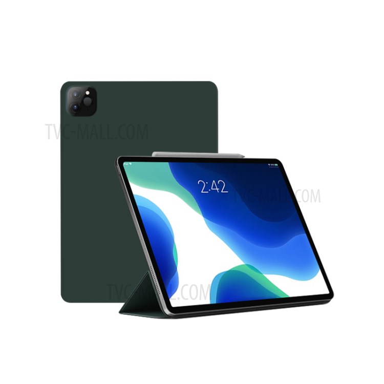 MUTURAL PU Leather Magnetic Connection Smart Shell with Stand for iPad Pro 12.9-inch (2020) - Dark Green
