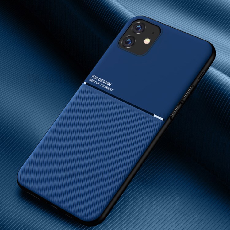 Minimalist Business Style Leather Coated TPU Phone Cover for iPhone 11 6.1 inch - Blue-1