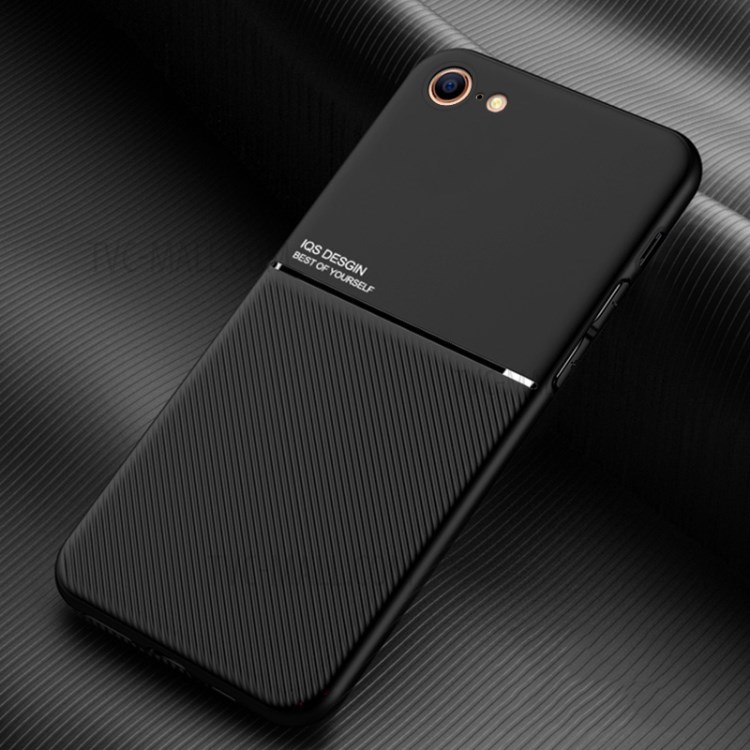 Minimalist Business Style Leather Coated TPU Phone Shell for iPhone 7/8/SE (2nd Generation) - Black-1