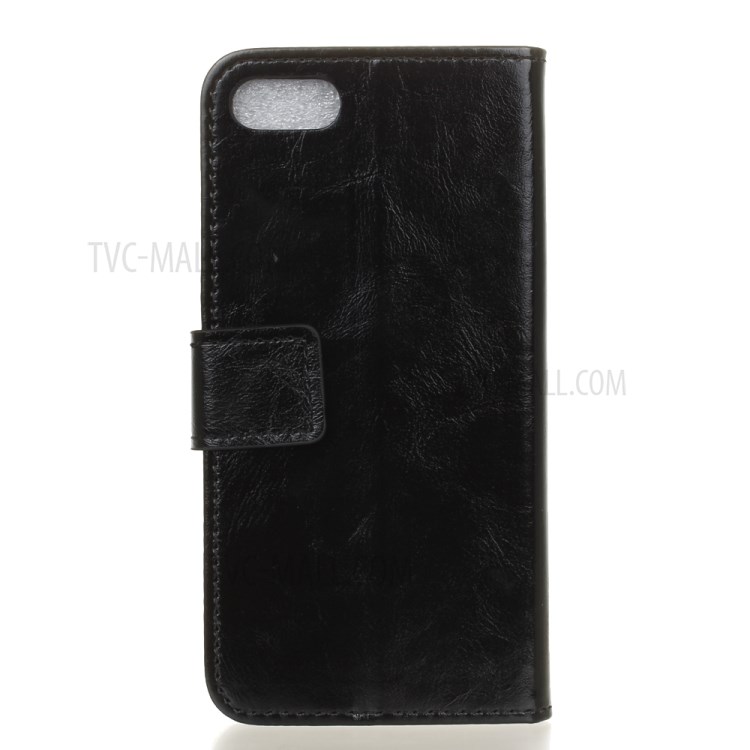 Crazy Horse Surface Leather Phone Case for iPhone SE (2nd Generation)/8/7 - Black-3