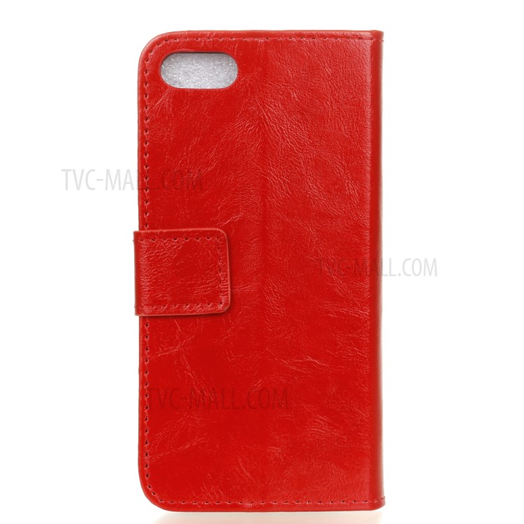 Crazy Horse Surface Leather Phone Case for iPhone SE (2nd Generation)/8/7 - Red-2