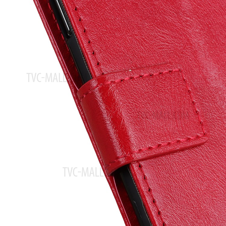 Crazy Horse Surface Leather Phone Case for iPhone SE (2nd Generation)/8/7 - Red-4