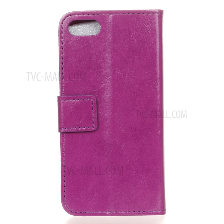 Crazy Horse Surface Leather Phone Case for iPhone SE (2nd Generation)/8/7 - Purple-3