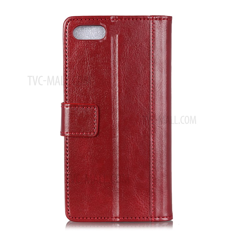Rivet Decor Crazy Horse Surface Leather Wallet Shell for iPhone SE (2nd Generation)/7/8 4.7 inch - Red-2