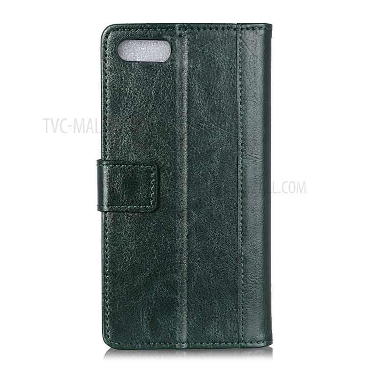 Rivet Decor Crazy Horse Surface Leather Wallet Shell for iPhone SE (2nd Generation)/7/8 4.7 inch - Green-3