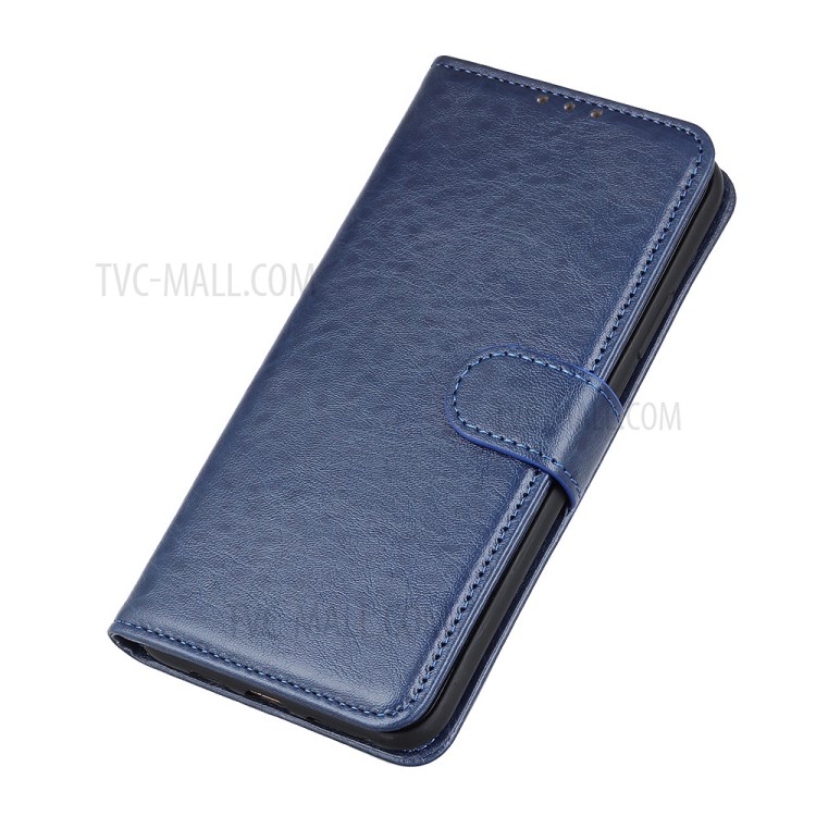 Crazy Horse Leather with Wallet Stand Mobile Phone Case for iPhone SE (2nd Generation)/8/7 4.7 inch - Blue-4