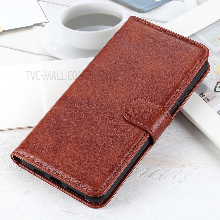 Crazy Horse Leather with Wallet Stand Mobile Phone Case for iPhone SE (2nd Generation)/8/7 4.7 inch - Brown-10