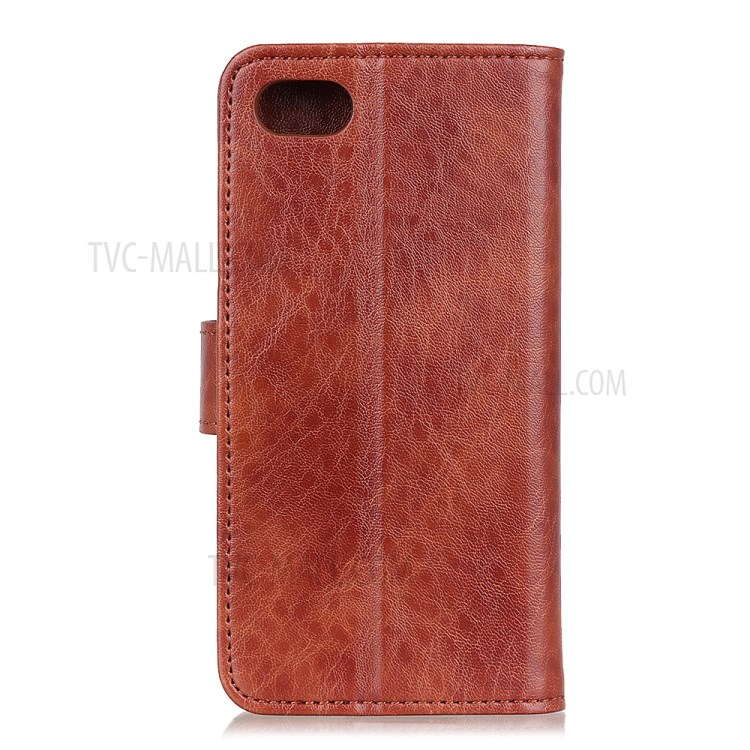 Crazy Horse Leather with Wallet Stand Mobile Phone Case for iPhone SE (2nd Generation)/8/7 4.7 inch - Brown-3