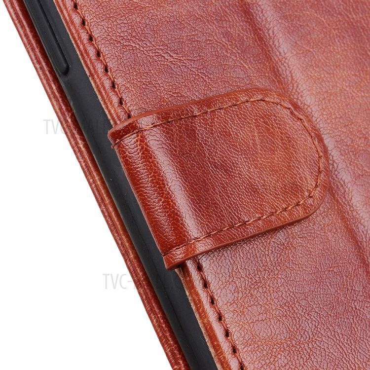 Crazy Horse Leather with Wallet Stand Mobile Phone Case for iPhone SE (2nd Generation)/8/7 4.7 inch - Brown-8