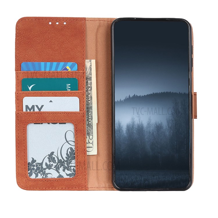 KHAZNEH Vintage Style Leather Wallet Case for iPhone SE (2nd Generation)/8/7 - Brown-7