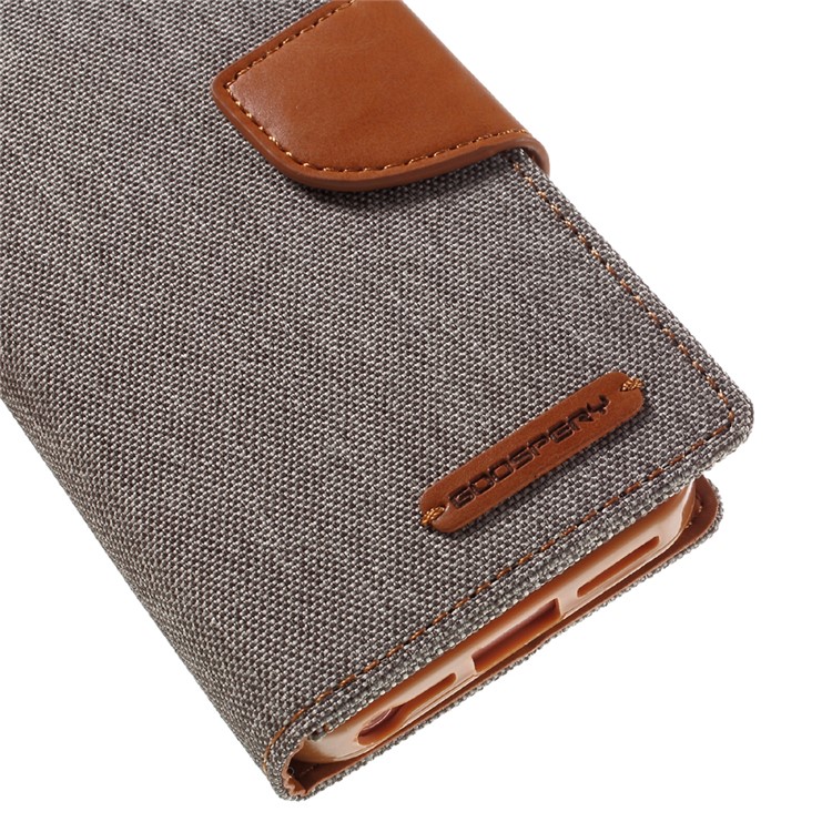 MERCURY GOOSPERY for iPhone SE 5s 5 Canvas Dairy Stand Leather Wallet Case - Grey-8