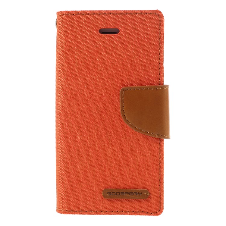 MERCURY GOOSPERY Canvas Dairy Leather Case Accessory for iPhone SE 5s 5 - Orange-3