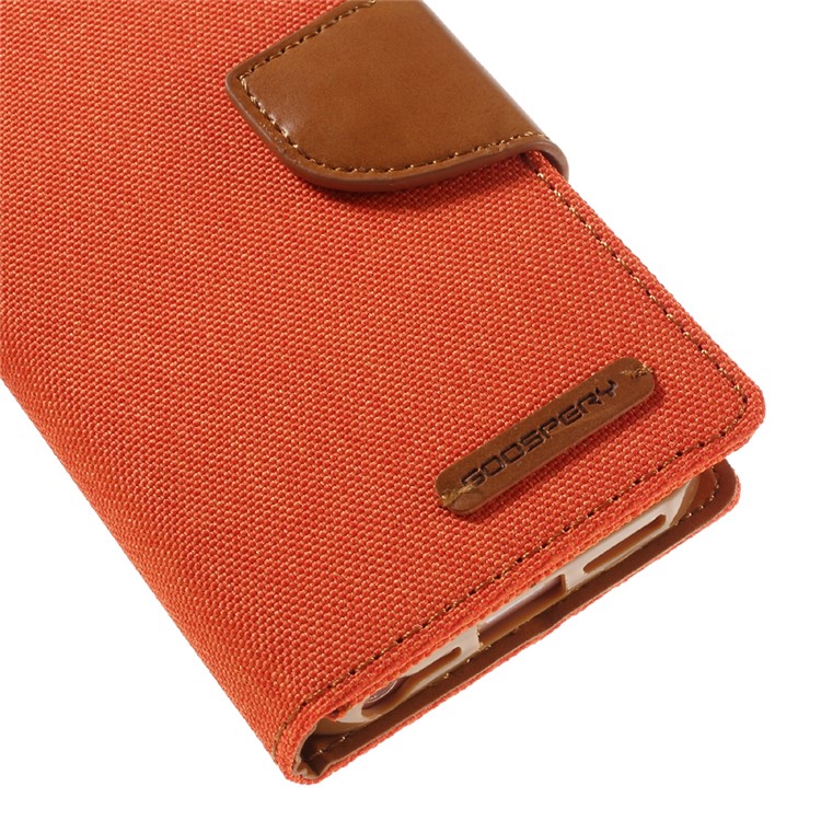 MERCURY GOOSPERY Canvas Dairy Leather Case Accessory for iPhone SE 5s 5 - Orange-8