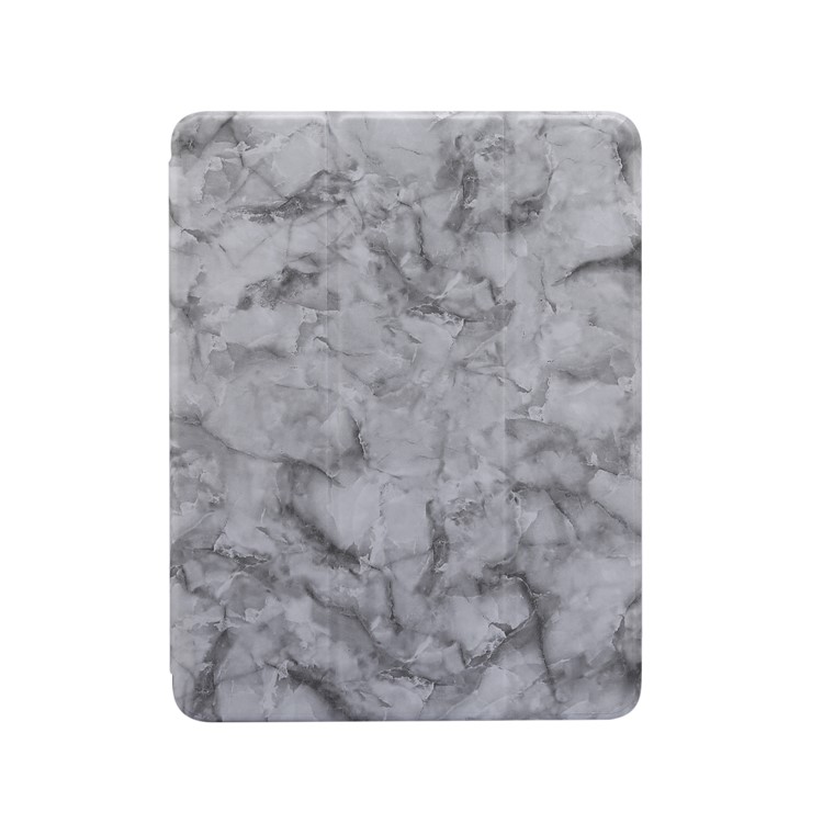 Marble Pattern Tri-fold Stand Smart Leather Case with Pen Slot for iPad Pro 11-inch (2020)/(2018) - Grey-1