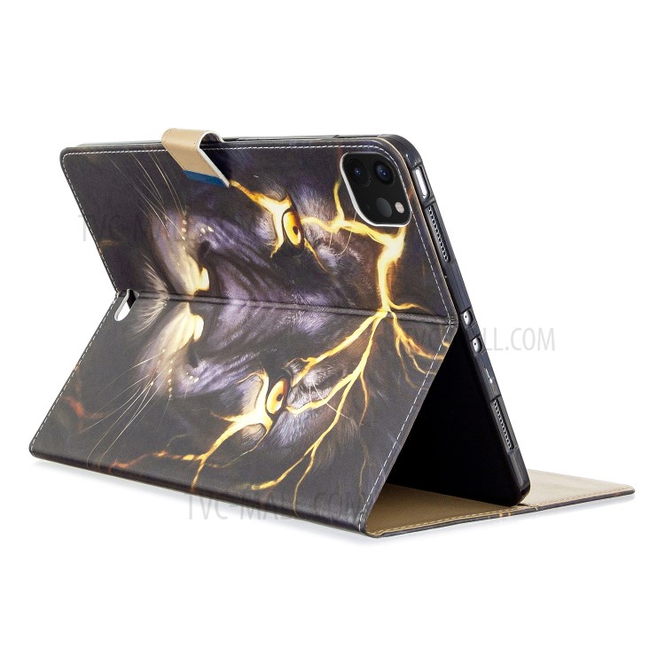 Pattern Printing Leather Wallet Case for iPad Pro 11-inch (2020) - Tiger-7