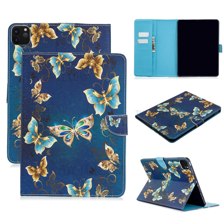 Pattern Printing Leather Wallet Case for iPad Pro 11-inch (2020) - Vivid Butterfly-1