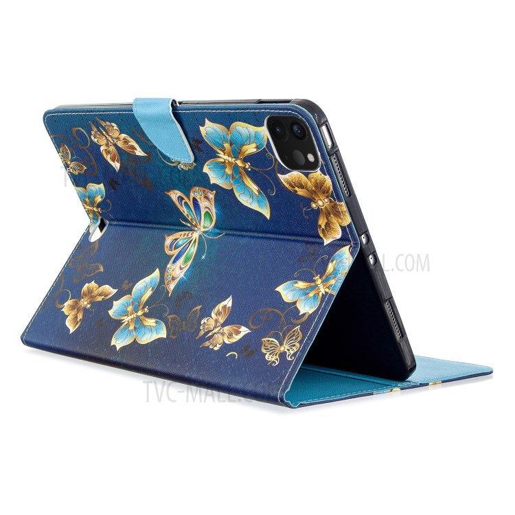 Pattern Printing Leather Wallet Case for iPad Pro 11-inch (2020) - Vivid Butterfly-7